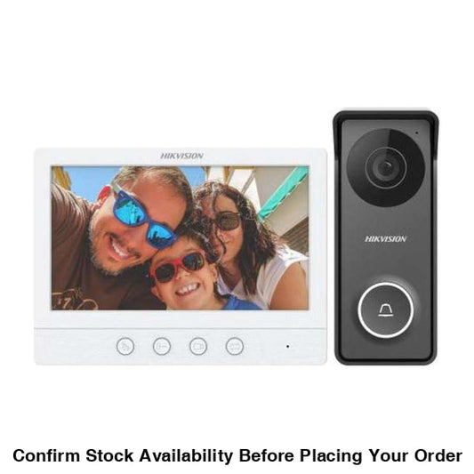 Hikvision 4-wire Hybrid HD analog intercom kit 720p HD video 3m IR 7" indoor station HikConnect support 12VDC