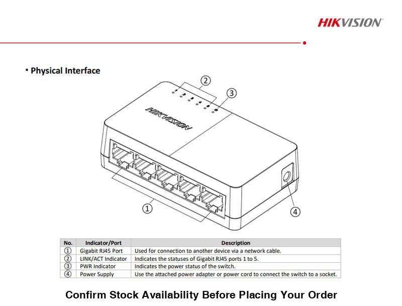 Hikvision 5-Port Gigabit Plastic Switch - Guards On Duty Shop