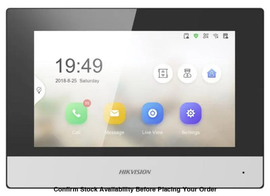 Hikvision 7-Inch intercom monitor WiFi 12VDC/POE