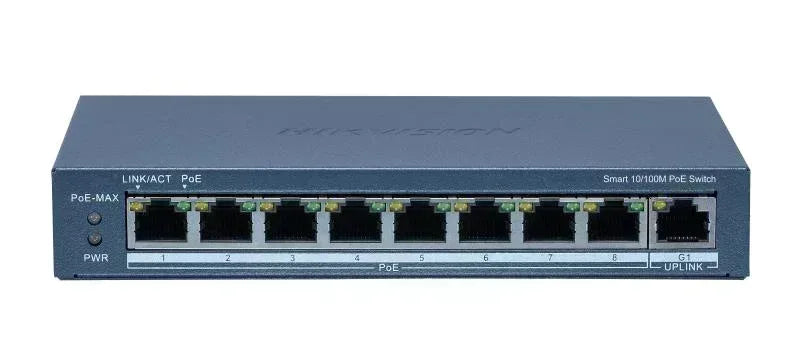 Hikvision 8 Port Fast Ethernet Smart POE Switch Guards On Duty Security