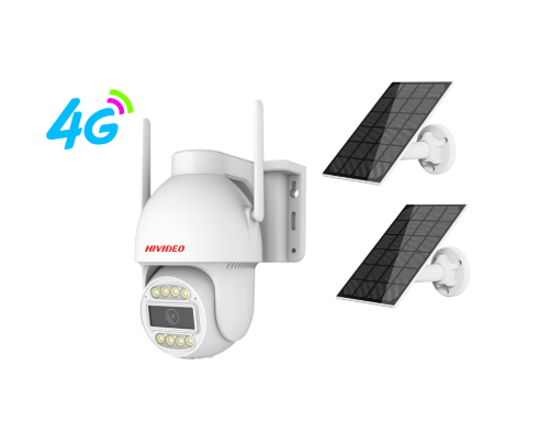 HiVideo 4MP Smart Dual Light Fixed-focal PT 4G Solar Battery Camera