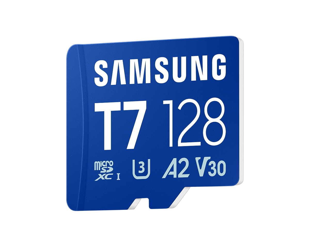 Samsung MB-MB128T T7 microSDXC Card; 128GB; Read : up to 170MB/s Write : Lower than Read Speed* Read/Write speed with UHS-1 inte
