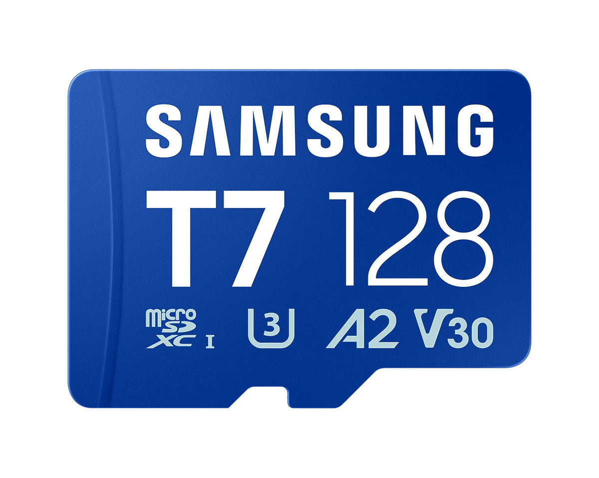 Samsung MB-MB128T T7 microSDXC Card; 128GB; Read : up to 170MB/s Write : Lower than Read Speed* Read/Write speed with UHS-1 inte