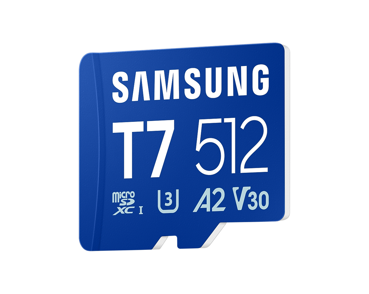 Samsung MB-MB512T T7 microSDXC Card; 512GB; Read : up to 170MB/s Write : Lower than Read Speed* Read/Write speed with UHS-1 inte