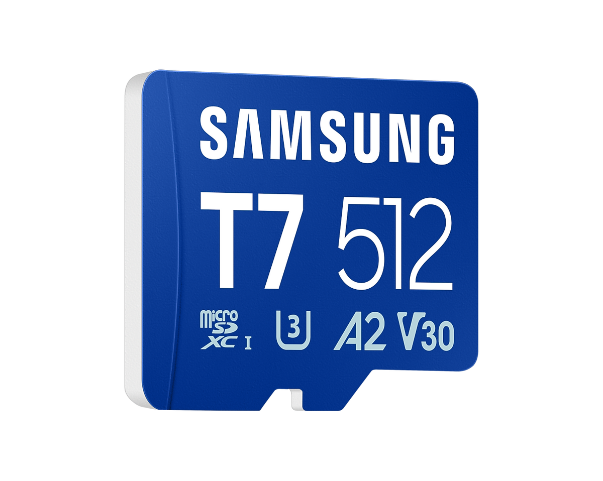 Samsung MB-MB512T T7 microSDXC Card; 512GB; Read : up to 170MB/s Write : Lower than Read Speed* Read/Write speed with UHS-1 inte