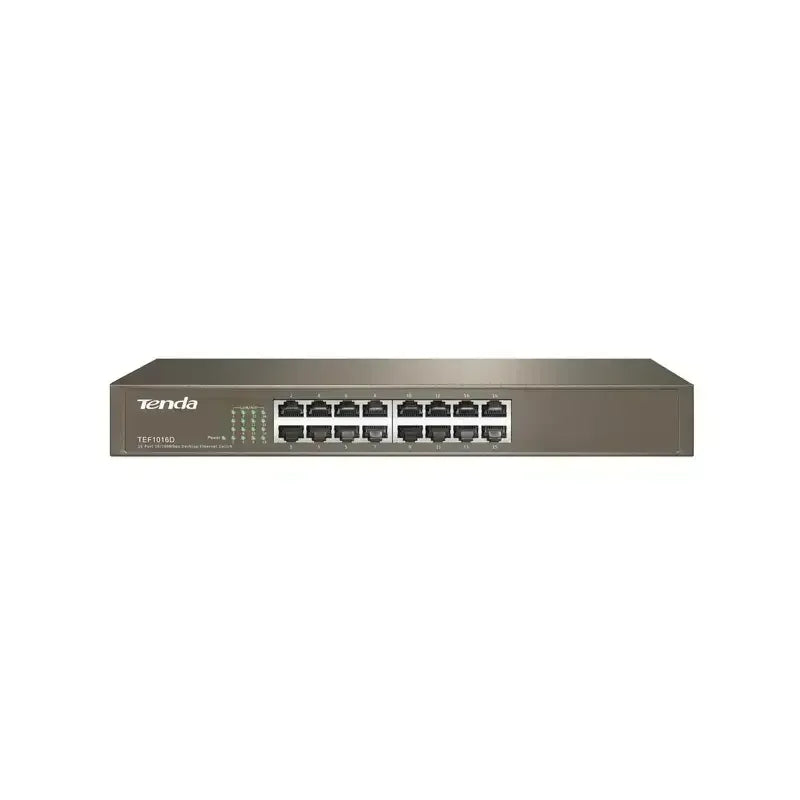 Tenda 16 Port 10/100 Desktop Rackmount Metal Switch Guards On Duty Security