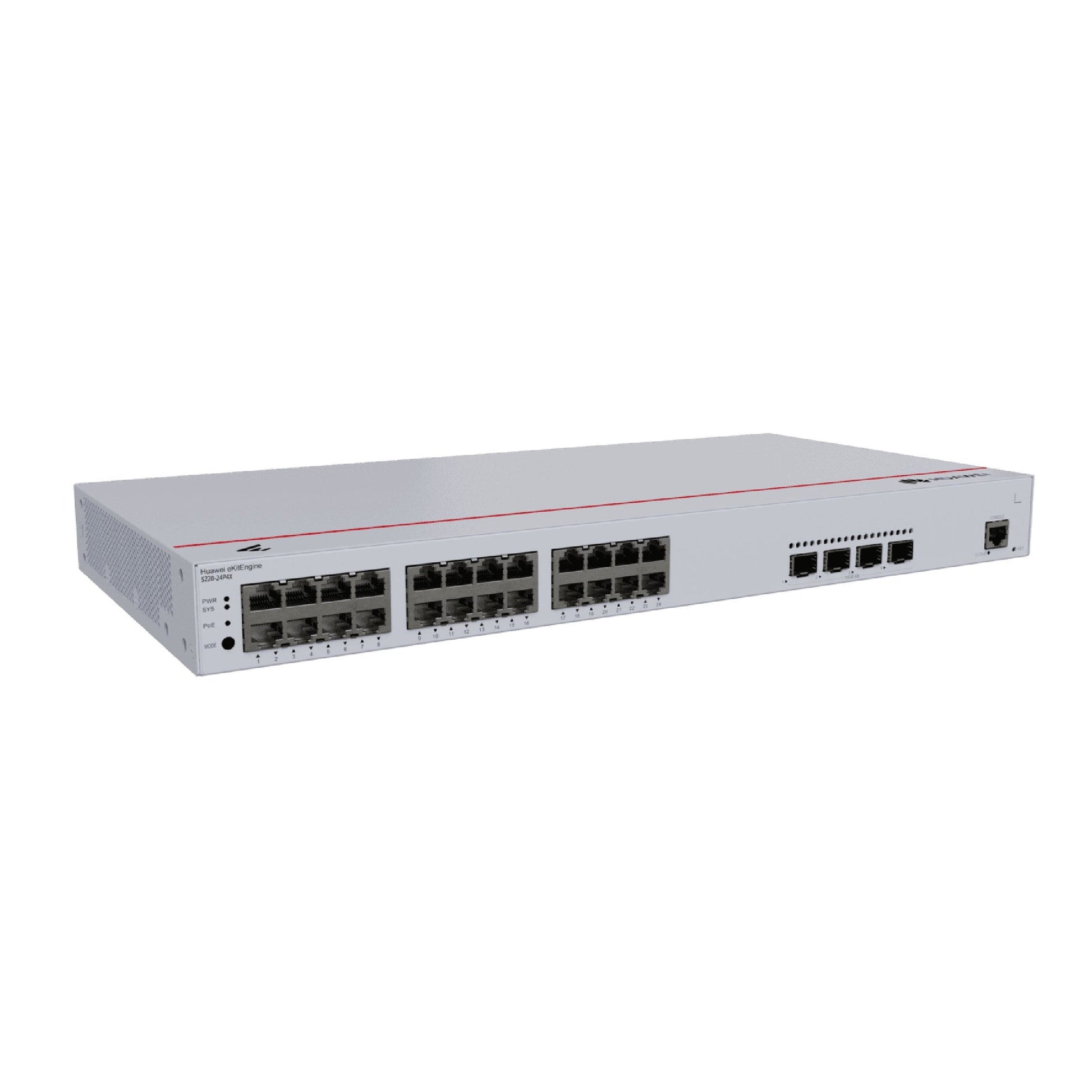 Huawei S220-24P4X Layer 2 Managed Switch, 24 x 10/100/1000BASE-T ports(400W PoE+), 4 x 10GE SFP+ ports