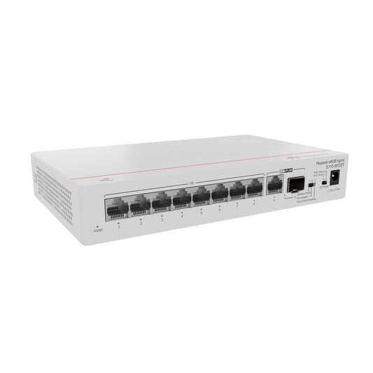 Huawei S110-8LP2ST Unmanaged Switch 8 x 10/100/1000BASE-T ports, 1 x GE SFP ports, 1 x 10/100/1000BASE-T port, PoE+