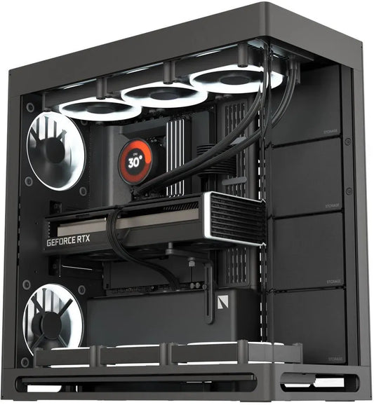 Aerocool HAVN HS 420 Base Edition Black EATX case - Supports up to 11 fans (0 incl) - 4x 3.5'' or 8x 2.5'' - 420mm Radiator.