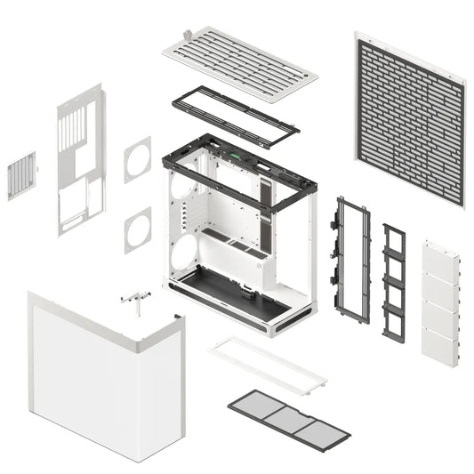 Aerocool HAVN HS 420 Base Edition White EATX case - Supports up to 11 fans (0 incl) - 4x 3.5'' or 8x 2.5'' - 420mm Radiator.