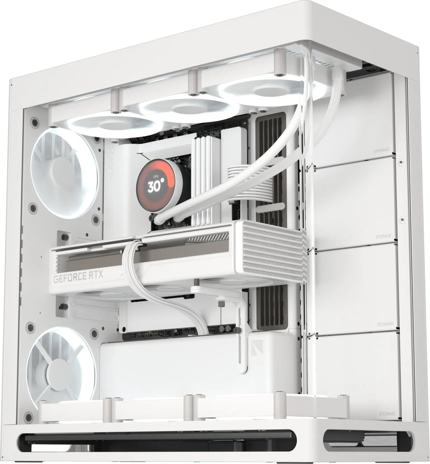 Aerocool HAVN HS 420 Base Edition White EATX case - Supports up to 11 fans (0 incl) - 4x 3.5'' or 8x 2.5'' - 420mm Radiator.