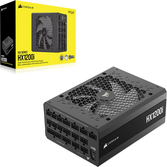 Corsair HX Series™ HX1200i — 1200 Watt 80 PLUS® Platinum Certified Fully Modular PSU; ATX 3.1; PCIe 5.1 10yr Warranty