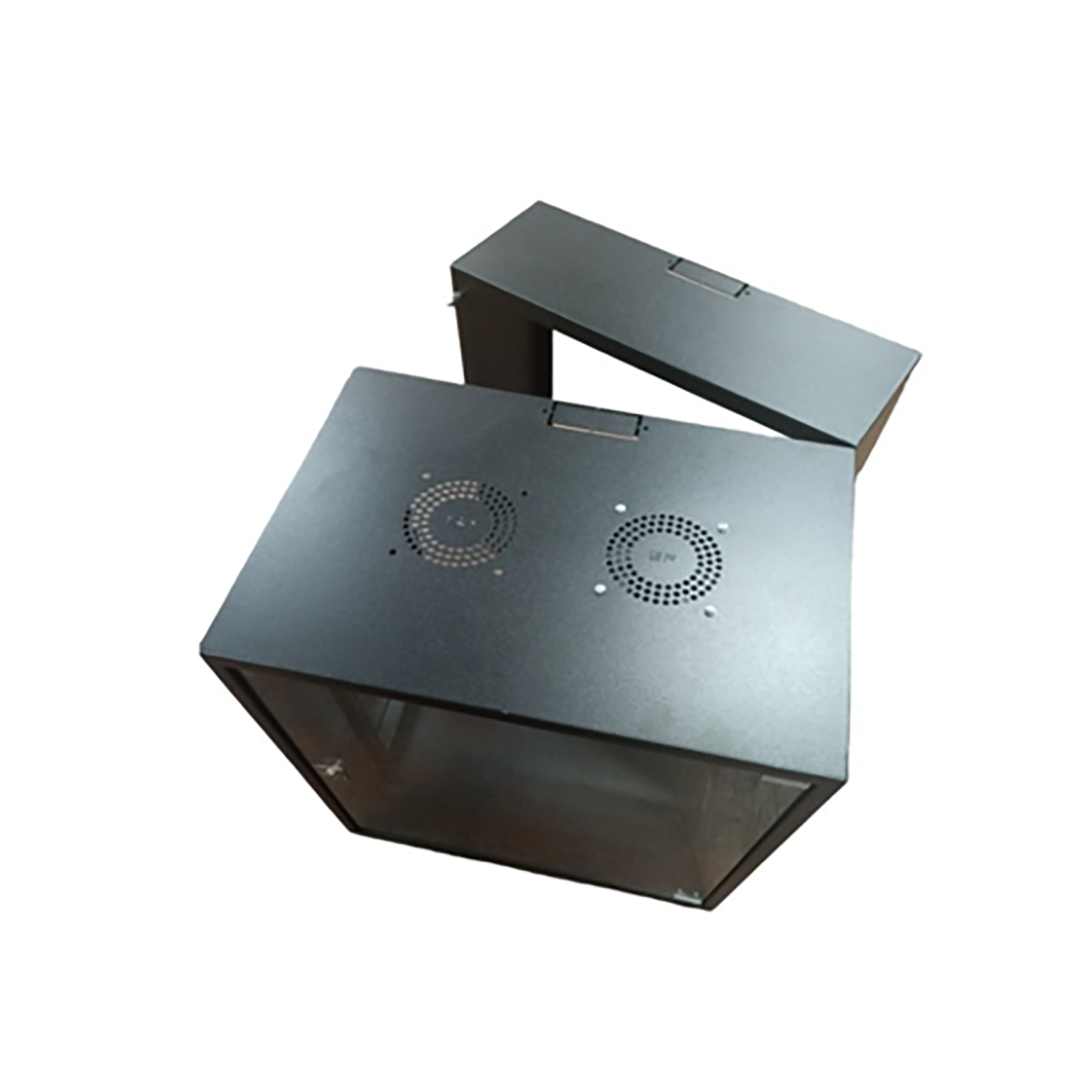 Zone Lite 12U 400+200mm Swing Frame Black Wall Mount Cabinet - Guards On Duty Shop & Security Guards