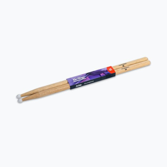 On Stage HN5A Hickory Drum Sticks (5A. Nylon Tip. 1pr) (HN5A)