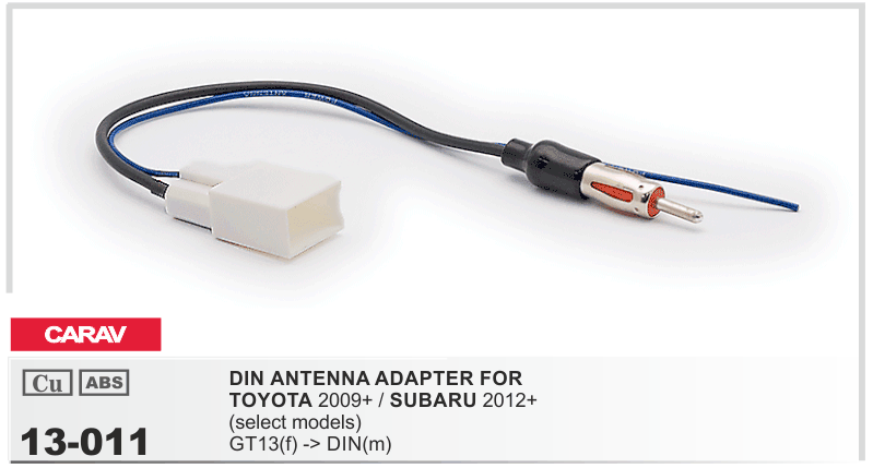 Antenna Adaptor Cable for Toyota 2009+ GT13 (F)-Din (M) {11-54} (90013011)