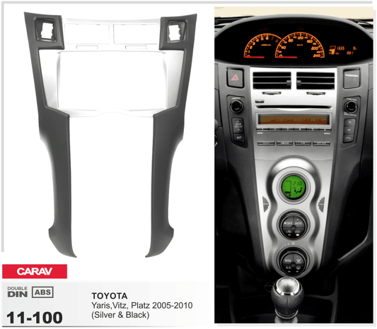 2-Din Toyota Yaris (2PC) Silver 2005-2010 (90011100)