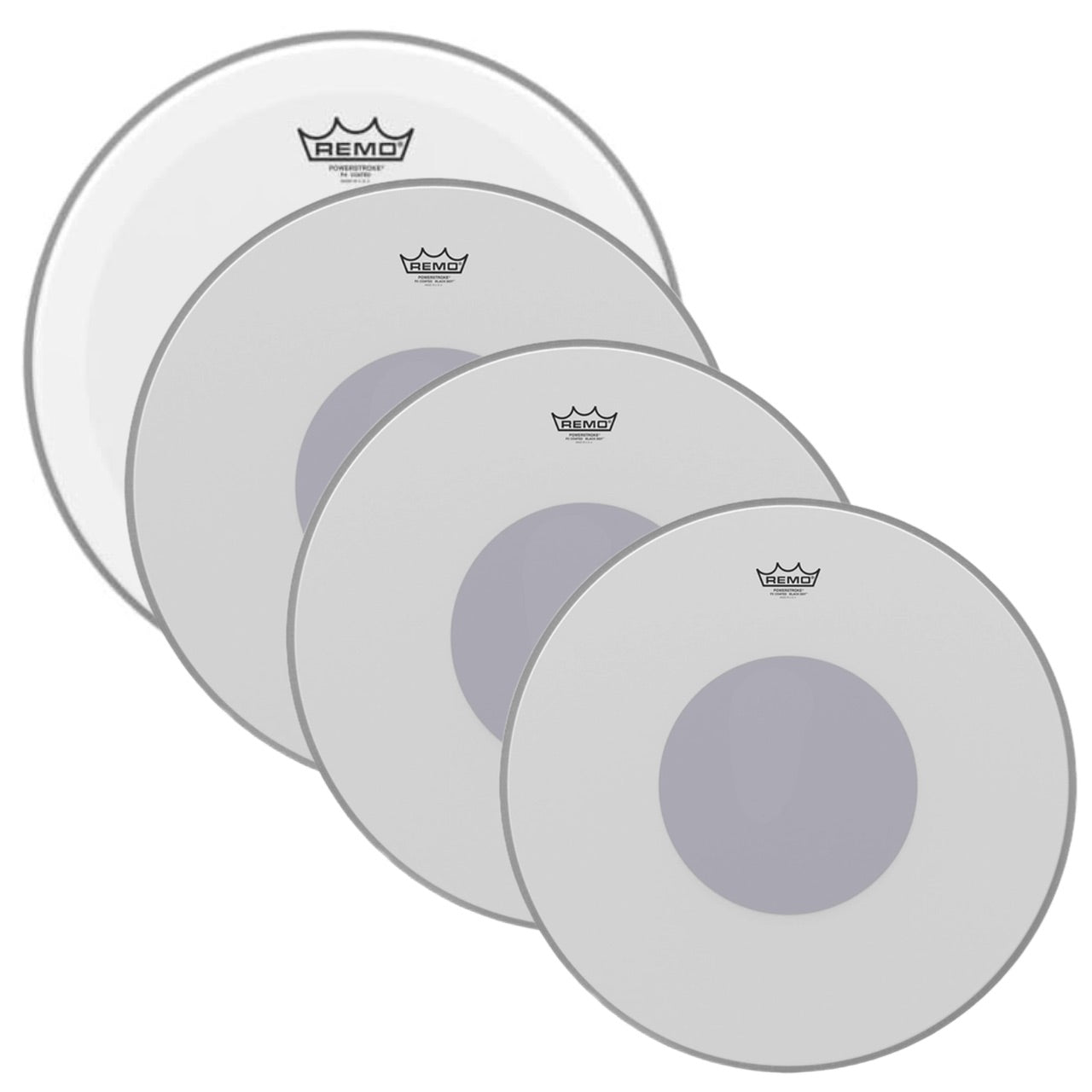 Remo Batter Batter. POWERSTROKE 4. Coated. 14in Diameter. Clear Dot (P4-0114-C2)