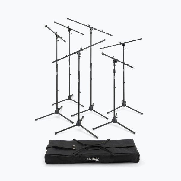 On Stage MSP7706 Six Euro Boom Mic Stands with Bag (MSP7706)