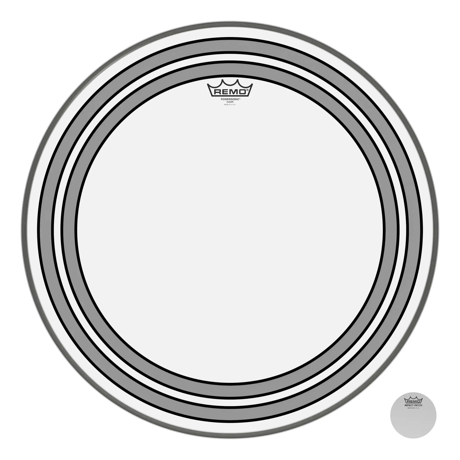 Remo Batter Bass. POWERSONIC. Clear. 22in (PW-1322-00)