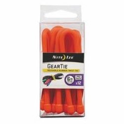 Nite Ize Gear Tie Propack 6in - 12 Pack - Bright Orange