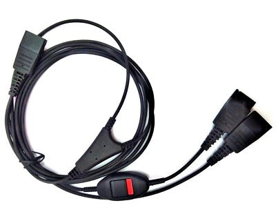 JABRA - IMPROVED QD SUPERVISOR CORD OR ‘Y CORD’ - WITH MUTE BUTTON INCLUDED (8800-02-01)