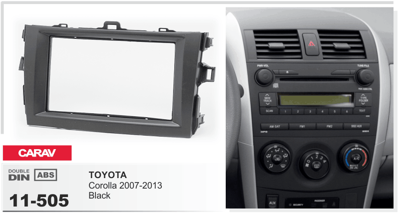90011505- 2-Din Toyota Corolla 2007-2013 (Black) (90011505)