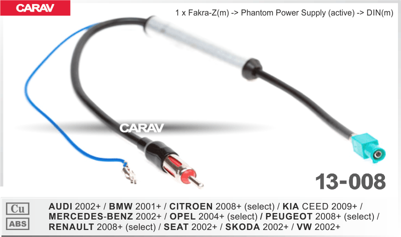 Antenna Adaptor Audi / Merc / Seat / Skoda / VW (90013008)