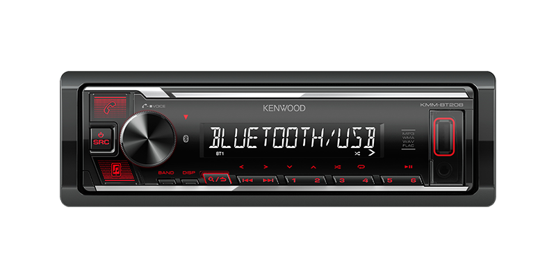 Kenwood KMM-BT208 1-Din Digital Media Receiver with Bluetooth