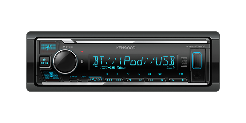 Kenwood KMM-BT408 1-Din Digital Media Receiver with Bluetooth