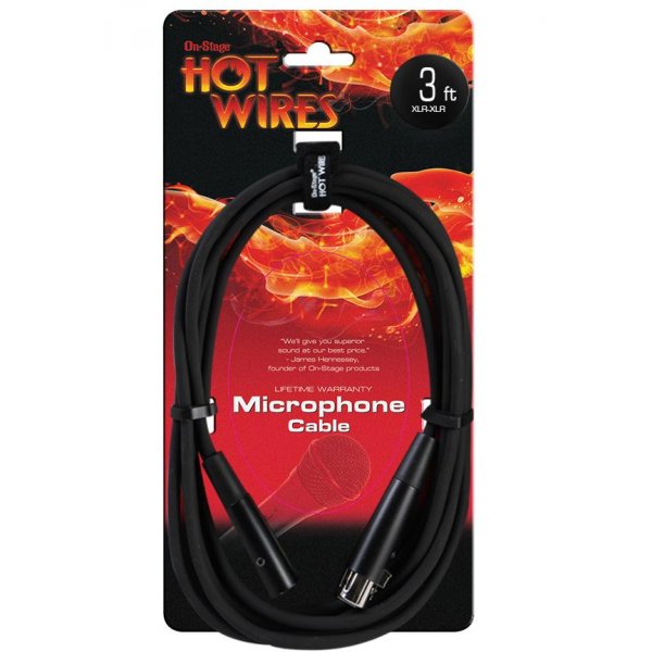 On Stage MC12-3 Mic Cable (3ft. / 0.9m XLR-XLR) (MC12-3)