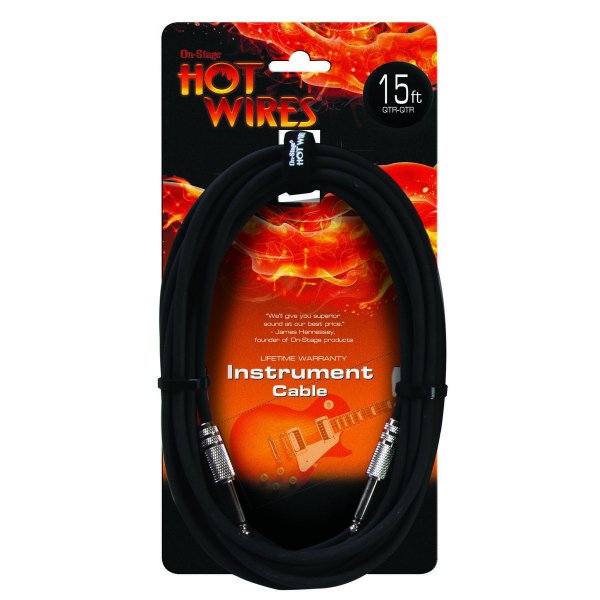 On Stage IC-15 Instrument Cable (QTR-QTR. 15ft) (IC-15)