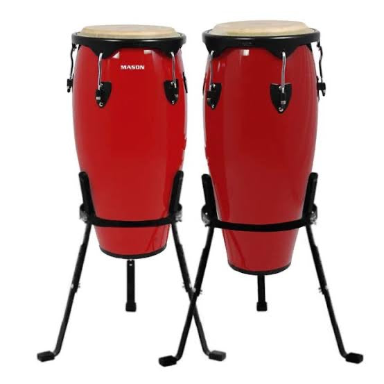 MASON 10+11 INCH FIBERGLASS CONGA SET RED (AL-124FW-RD)