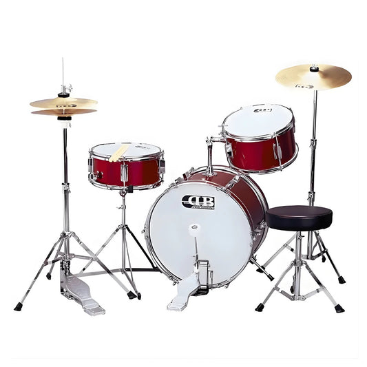DB Percussion DBJ3011 3-Piece Junior Drum Kit - Red (DBJ30-11-WR)