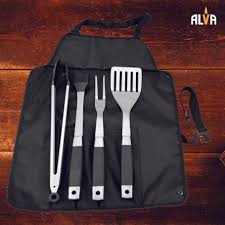 Alva 4-Piece Roll-Up Stainless Steel BBQ Set - Guards On Duty Shop & Security Guards