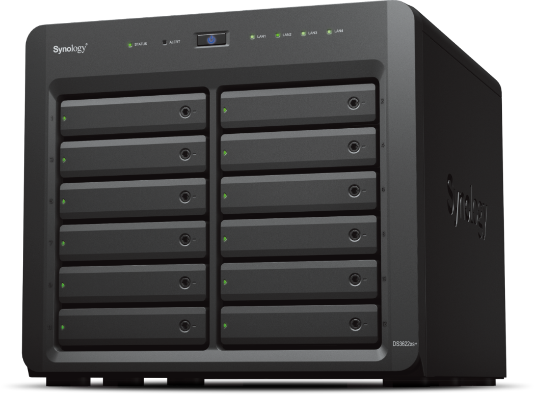 12-Bay Enterprise Desktop NAS; expandable up to 36 bays with expansion units. Replacing DS3617xsII