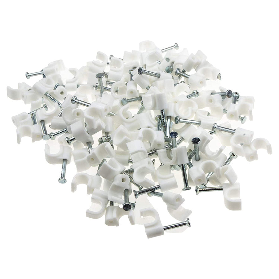 Cable Clip Round – White (100 Pack) (5mm)