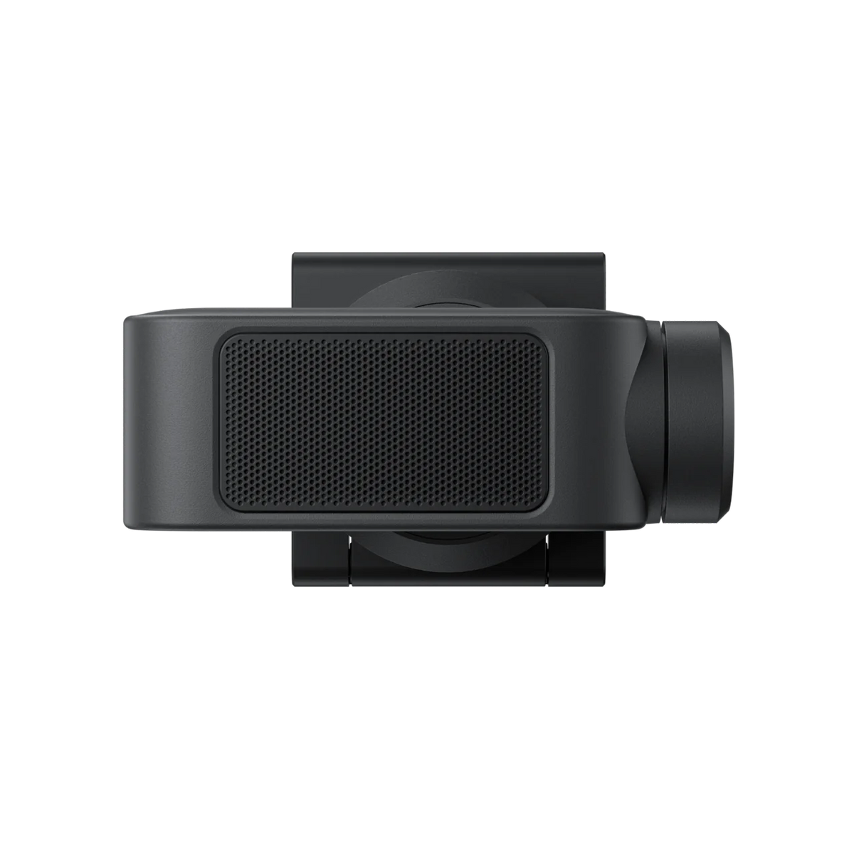 Insta360 Link 2 Pro rear view showing the mesh back panel and the monitor clip