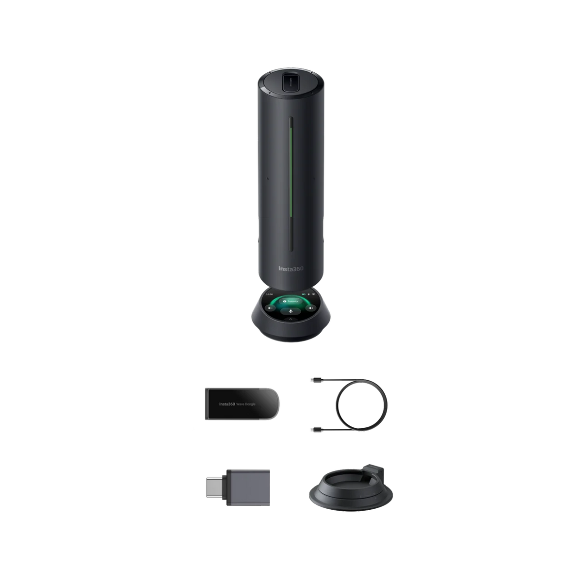 Insta360 Wave for Business AI speakerphone, angled view