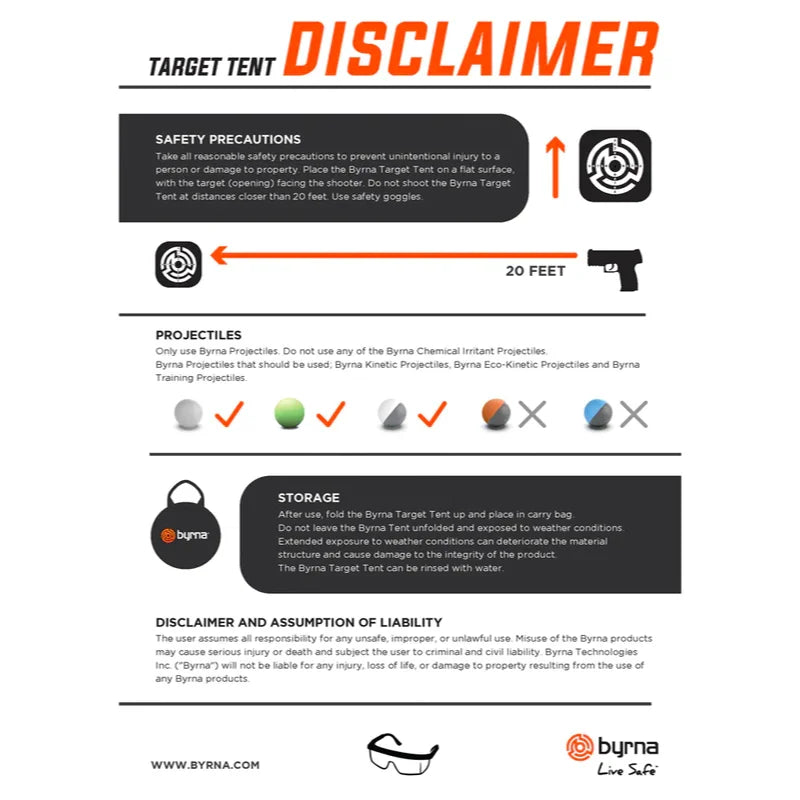 Byrna Foldable Target Tent - Guards On Duty Shop