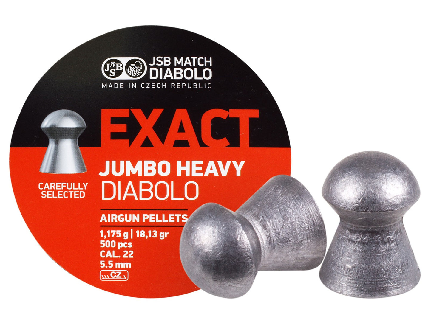 JSB Diabolo Exact Jumbo Heavy Pellets .22/5.52mm - 250ct (29-982)