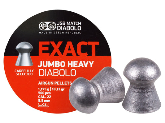 JSB Diabolo Exact Jumbo Heavy Pellets .22/5.52mm - 250ct (29-982)