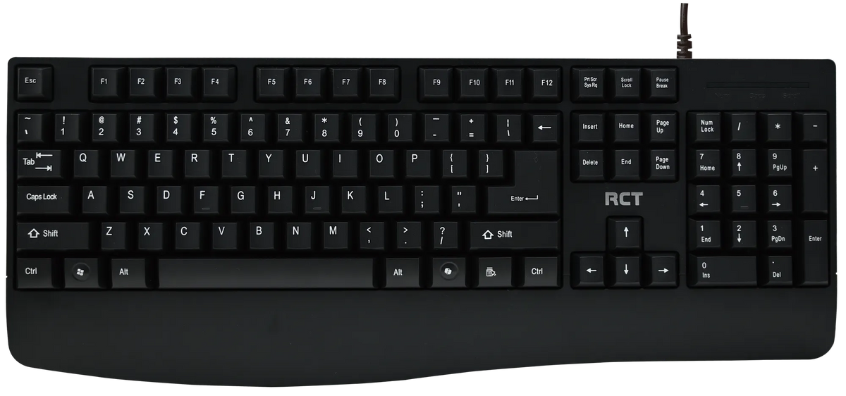 RCT Wired USB Keyboard & Mouse Combo | 104-Key Membrane Keyboard | AI Tool Key | Optical Mouse; 1000-3200 DPI