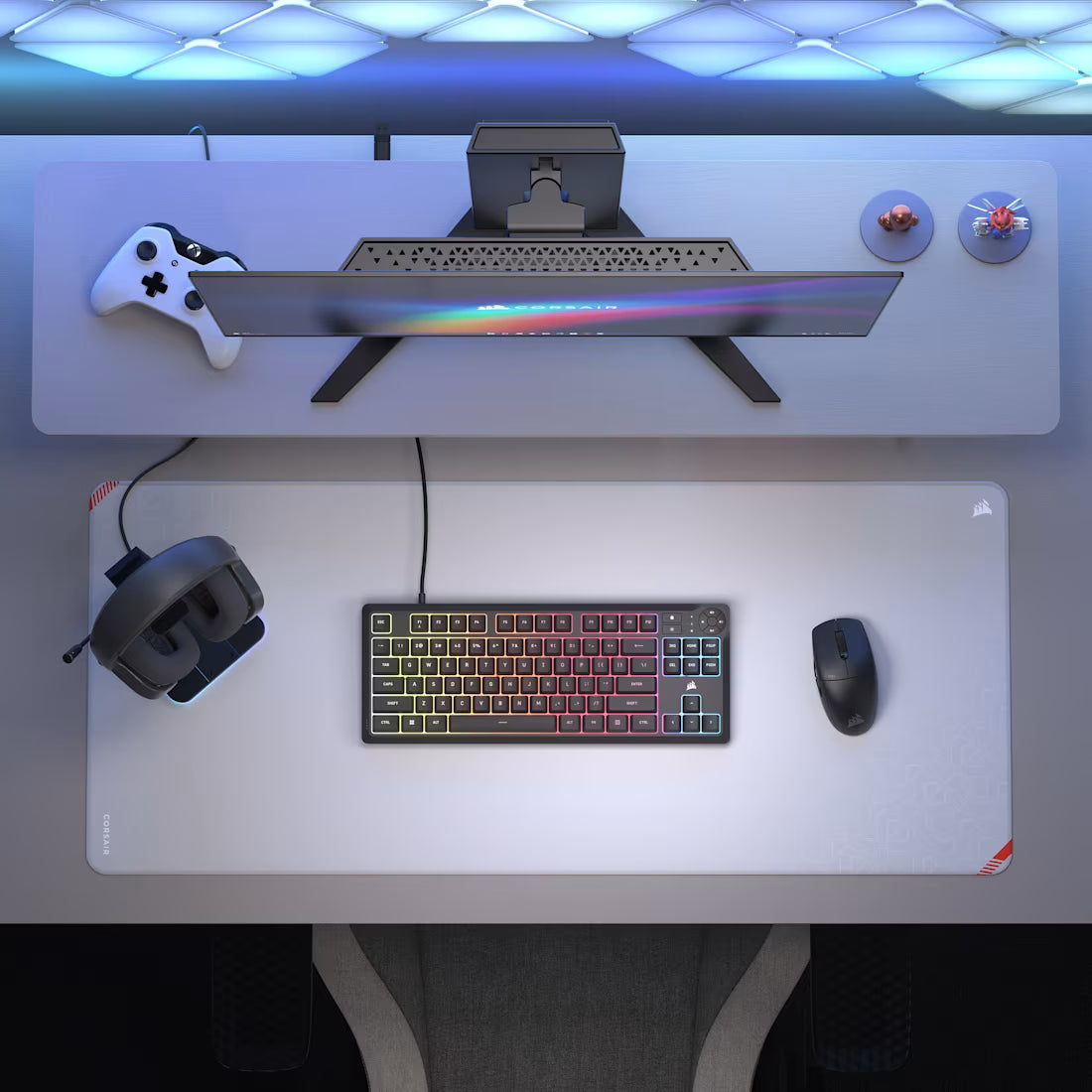 CORSAIR K55 CORE TKL RGB Wired Gaming Membrane Keyboard with 8-Zone RGB Backlighting – Black