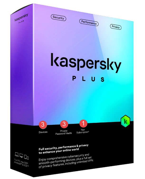 KASPERSKY PLUS - 1 DEVICE - 1 YEAR - PAP DVD - NO CD - Guards On Duty Shop