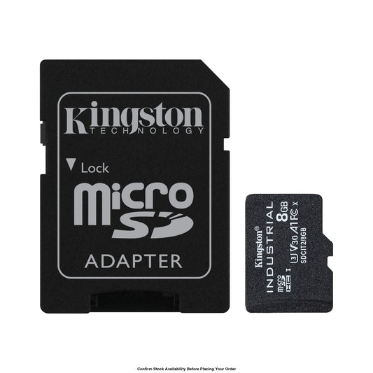 KINGSTON 8GB MICROSDHC INDUSTRIAL C10 A1 PSLC CARD + SD ADAPTER - Guards On Duty Shop