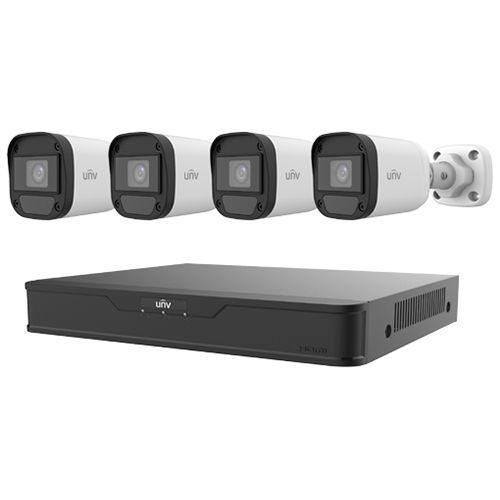 Uniview 4 Channel Hybrid Video Recorder Kit with 4 Analog Cameras
