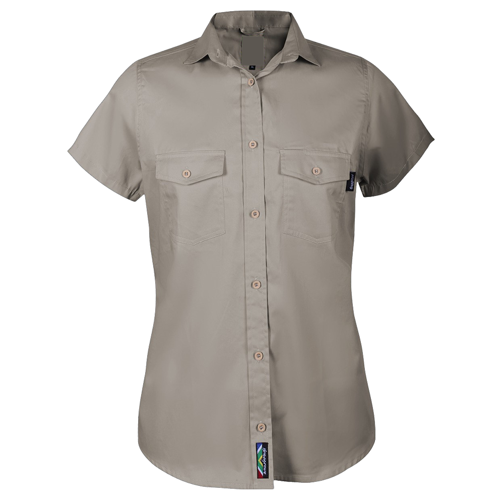 Pinnacle Homegrown Ladies Short Sleeve Shirt Stone