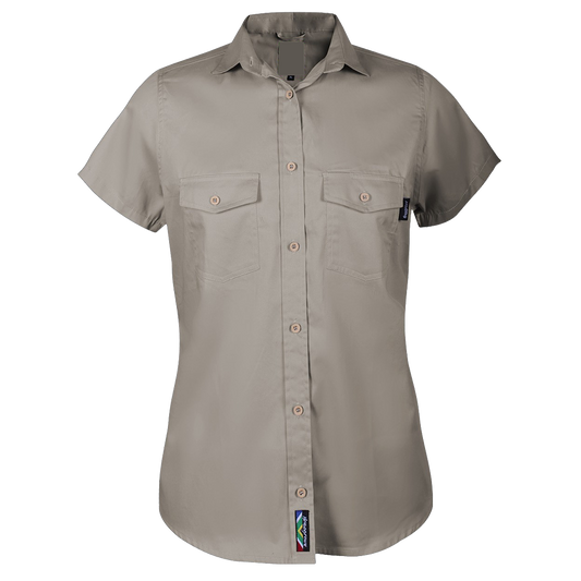 Pinnacle Homegrown Ladies Short Sleeve Shirt Stone