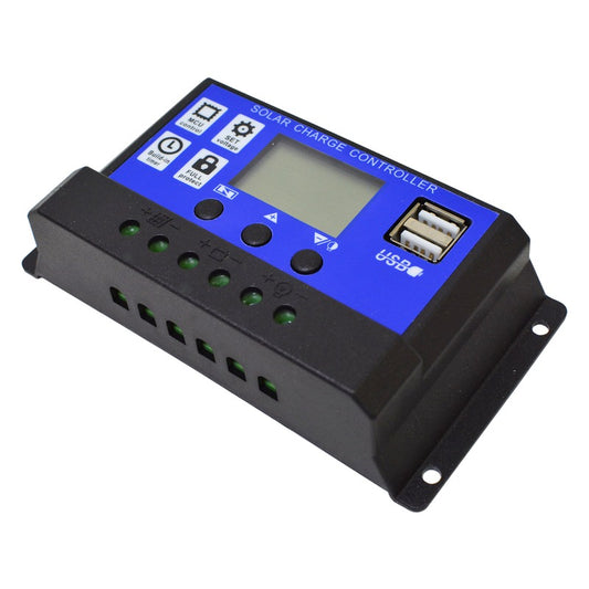 12V/24V 10A Solar CHG Control 2USB Blue