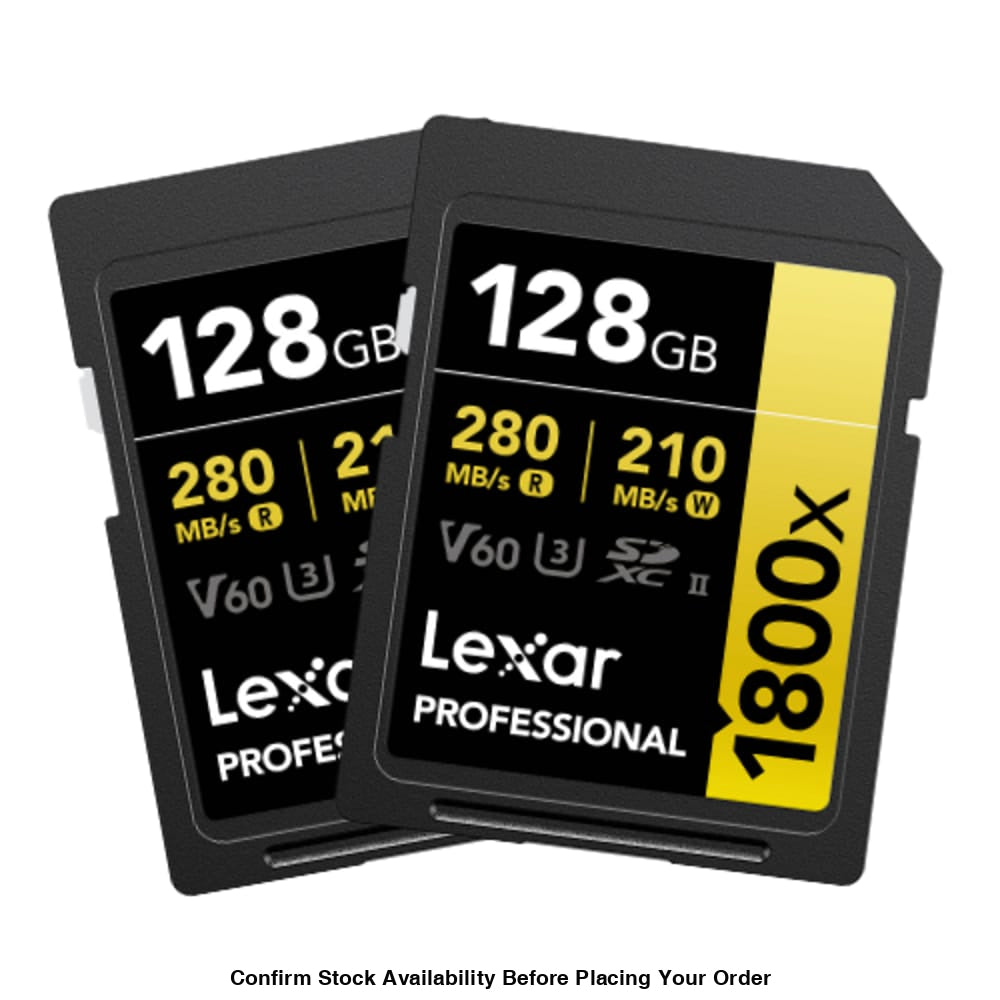 Lexar 128GB Professional 1800x UHS-II SDXC Memory Card (2 Pack)